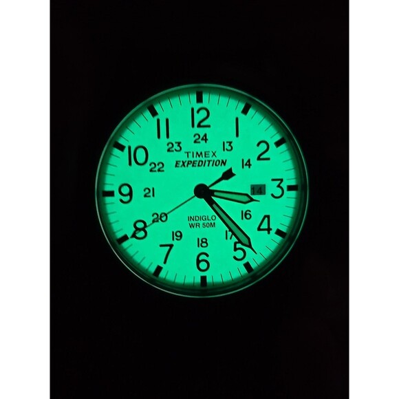 Timex Expedition Scout 40mm Cream Date Field Watch Brown Leather New Battery - Picture 13 of 13